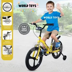 VELOX - Bicicleta 2 en 1 a Pedal Aro 14 «TIPHON» Función de Equilibrio Yellow