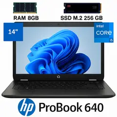 HP - ProBook 640 Intel Core I5, con 8GB RAM + SSD M.2 256GB