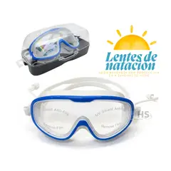ROHS - Lentes de Natación con Protección UV y Tapones de Oído - Color azul