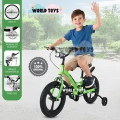 VELOX - Bicicleta 2 en 1 a Pedal Aro 16 «TIPHON» Función de Equilibrio Green