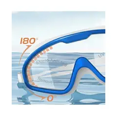 OEM - Lentes de Natación con Protección UV y Tapones de Oído - Color azul