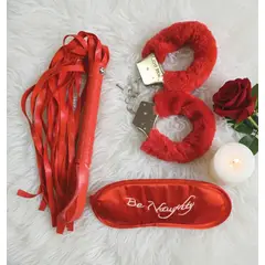 GENERICO - KIT EROTICO JUEGOS SEXUALES DE PAREJA LATIGO ANTIFAZ Y ESPOSAS BONDAGE