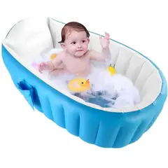 GENERICO - Bañera Bebe Baño Tina Inflable Antideslizantes y Inflador