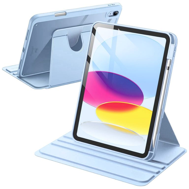 Funda Transparente Giratorio 360° para iPad A16 11th 10th GEN - CELESTE