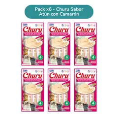 CHURU - Pack 6 Atún con Camarón – Snack Cremoso para Gatos