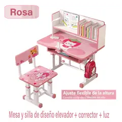 GENERICO - Nuevo Escritorio y silla Para Niño Regulable -Rosado