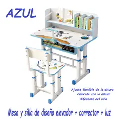 GENERICO - Nuevo Escritorio y silla Para Niño Regulable -Azul