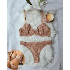 GENERICO - Set de Lencería beige para mujer S - CAMILA