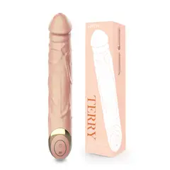 GENERICO - Dildo Vibrador Premium Terry Silicona 10 Modos USB Consolador