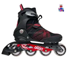 OLLIE - PATINES EN LINEA SEMIPROFESIONAL ROJO TALLA FIJA 42 CON LUCES