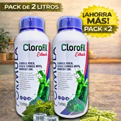 GENERICO - Dúo Pack Clorofila Líquida Concentrada 2 LITROS de Superalimento Detox Natural con Magnesio y Zinc