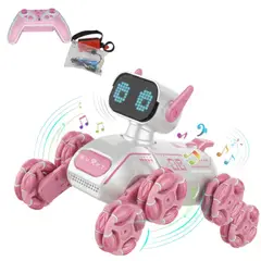 GENERICO - Robot Electrónico Modelo Perro 8 Llantas a Control Remoto Musical para Niños + Accesorios