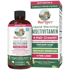 MARYRUTH - MaryRuths Multivitamínico líquido bebible para crecimiento del cabello dragón fruit – 450 ml