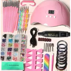 GENERICO - KIT UNAS UÑAS ACRILICAS CON LAMPARA Y PULIDOR
