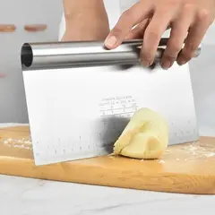 GENERICO - Cortador De Masa De Acero Inoxidable 15cm Con Regla Muy Util