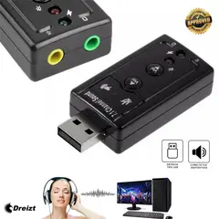 DREIZT - Adaptador USB de Audio para Micrófono y Audífonos – 7.1 MIS300014
