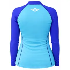 AQUA&MODA - LICRA CON PROTECCION UV AQUAMODA LAMCCMAAMRLBR UNISEX CELEST CON MANGA AZUL AMR LOG BLANC REFLE