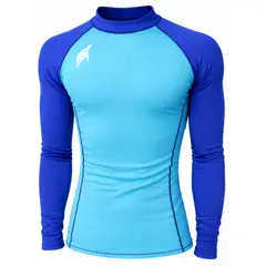 AQUA&MODA - LICRA CON PROTECCION UV AQUAMODA LAMCCMATM2LBR UNISEX CELEST CON MANGA AZUL TM2 LOG BLANC REFLE