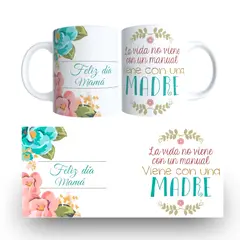 GENERICO - TAZA DE DÍA DE LA MADRE FLORAL 11oz + Nombre Personalizado