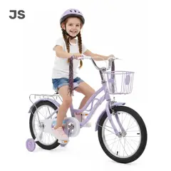 GENERICO - BICICLETA CON CANASTA ARO16 PARA NIÑAS CON RUEDAS DE SEGURIDAD JS