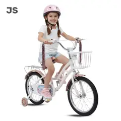 GENERICO - BICICLETA CON CANASTA ARO16 PARA NIÑAS CON RUEDAS DE SEGURIDAD JS
