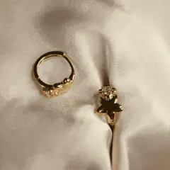 GENERICO - Aretes de acero inoxidable dorados diseño estrellas