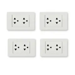 HOME LIGHT - Pack x4 Tomacorriente Emp Doble 16A con Tierra Elegant