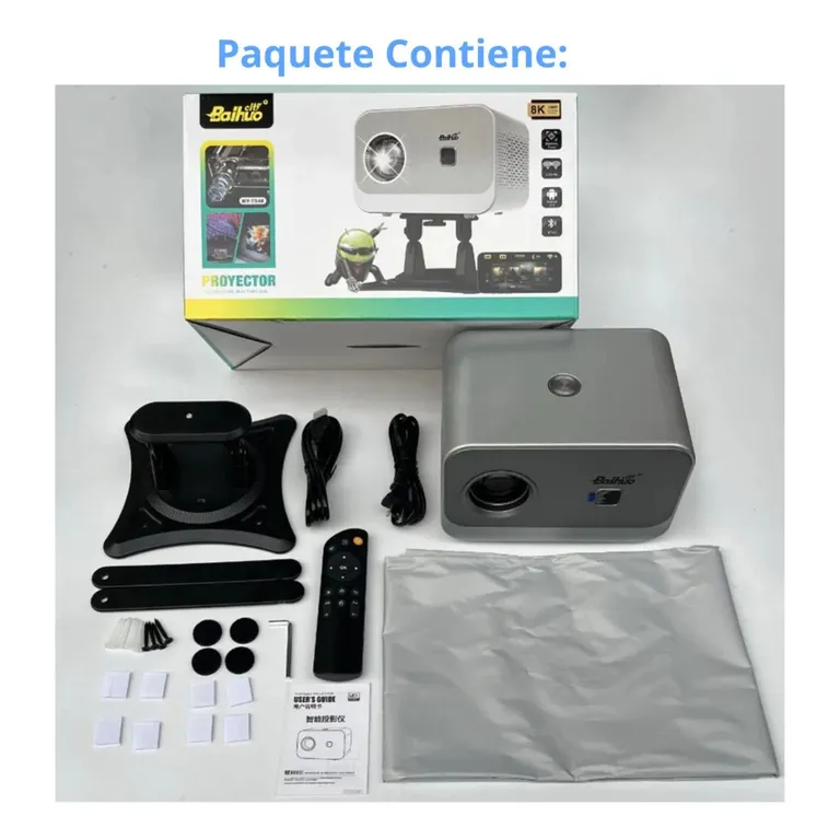 Proyector Smart Multimedia Baihuo Ultra Hd Con Wifi más Control