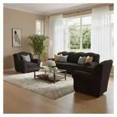 GENERICO - Funda de mueble 3-2-1 terciopelo liso virreinal - Chocolate intenso