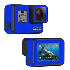 GENERICO - Skin Gopro Hero 7 black Tipo fibra de carbono Azul antirayones