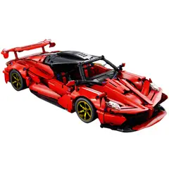 GENERICO - Auto Deportivo Armable Rojo con Control Remoto y Luces Led