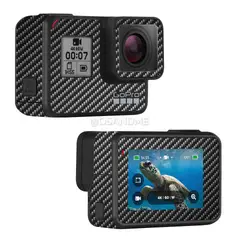 GENERICO - Skin Gopro Hero 7 black Tipo fibra de carbono 4d antirayones