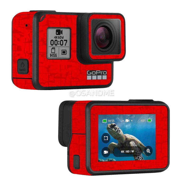 Skin Gopro Hero 7 black Vinil texturizado Rojo antirayones