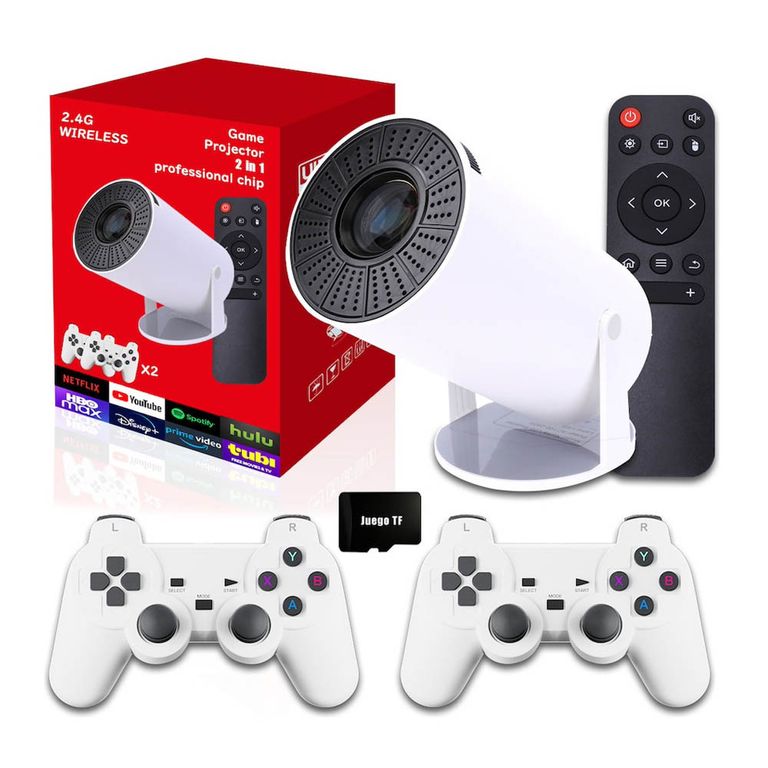 Proyector Portátil HY300 Max Android 20,000 Juegos con Mandos Inalámbricos