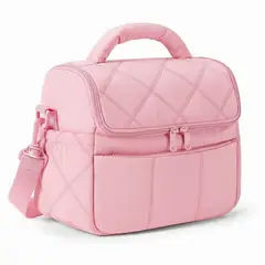 GENERICO - LONCHERA TÉRMICA ROSADA PARA ALIMENTOS TIPO PUFFER - UN COMPARTIMIENTO