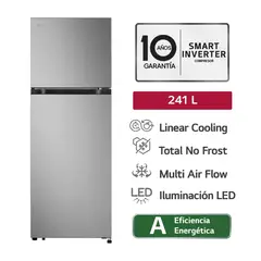 LG - Refrigeradora Vt24bpy Top Freezer 241 litros No Frost Plata