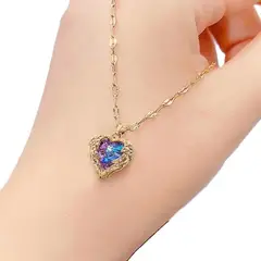 GENERICO - Collar Corazón Océano Azul-Púrpura