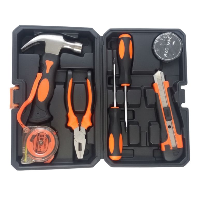 Kit de Herramientas Manuales de 7 pcs para Uso Doméstico e Industrial + Estuche