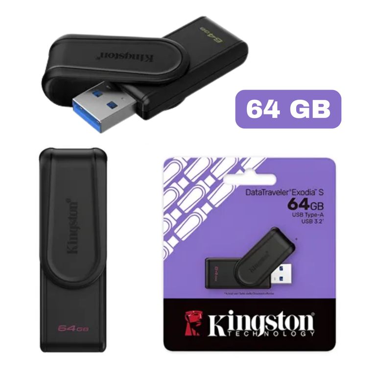 USB 64GB 3.2 NEGRO MATE EXODIA S DTXS/64GB DATATRAVELER GEN 1