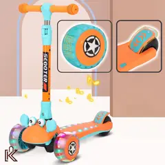 GENERICO - Scooter para niños naranja con luz LED