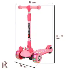 GENERICO - Scooter para niños rosa con luz LED