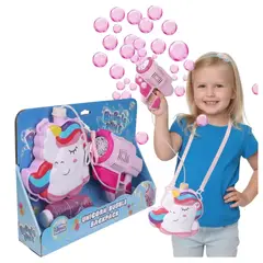 GENERICO - Pistola de Burbujas Bubble Rosado Juguete para Niños y Niñas Diseño Unicornio Estilo Bolso