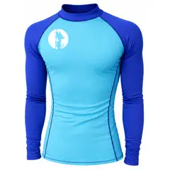 AQUA&MODA - LICRA CON PROTECCION UV AQUAMODA LAMCCMAGK2LBR UNISEX CELEST CON MANGA AZUL GK LOG BLANC REFLE