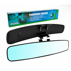 SKY - Espejo Panorámico 17 Pulgadas Universal Borde Negro Para Auto