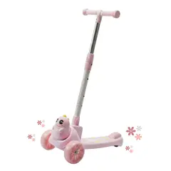 GENERICO - Scooter Monopatín Musical para Niños y Niñas 2 Ruedas Plegable Diseño Dino Kawaii