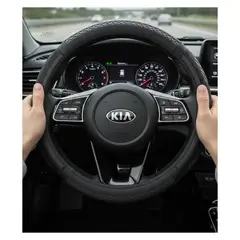 SKY - Protector de Timón Antitranspirante Panal Negro Para Auto