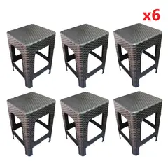 GENERICO - 6 sillas de NEGRO TIPO RATAN