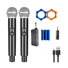 GENERICO - Micrófono Inalámbricos Recargables Dobles Karaoke Wireless KMS-901MC