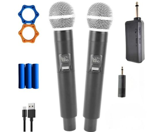 Micrófono Inalámbricos Recargables Dobles Karaoke Wireless KMS-901MC