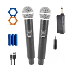 GENERICO - Micrófono Inalámbricos Recargables Dobles Karaoke Wireless KMS-901MC